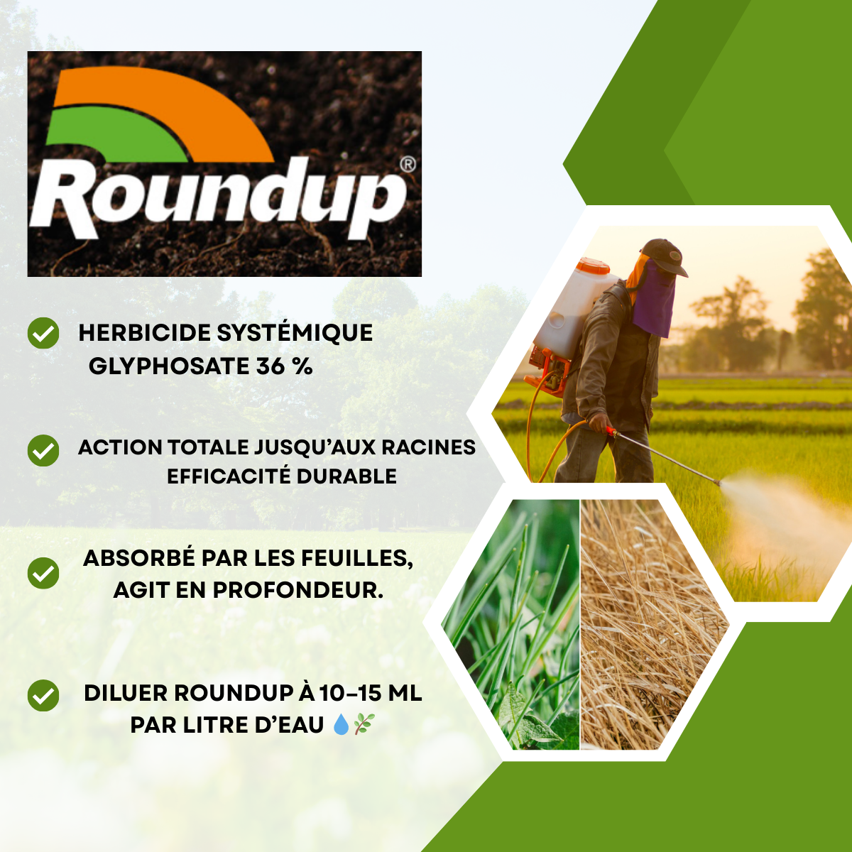 ROUNDUP 360 POWER 2.0 Herbicide au glyphosate LT.5